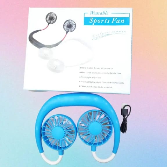360° Adjustment USB Portable Fan Hands-free Neck Fan Hanging Rechargeable Mini Sports Fans 3 Gears Wearable Sport Fan - image 1