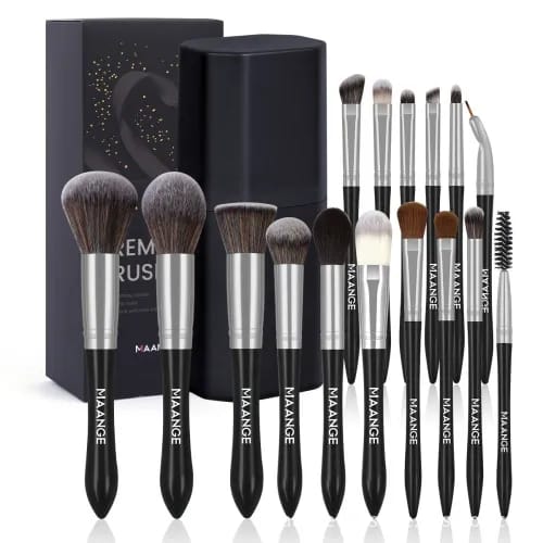 MAANGE 16Pcs Teardrop Handle Makeup Brush Set MAG51913HQ+YT - image 1