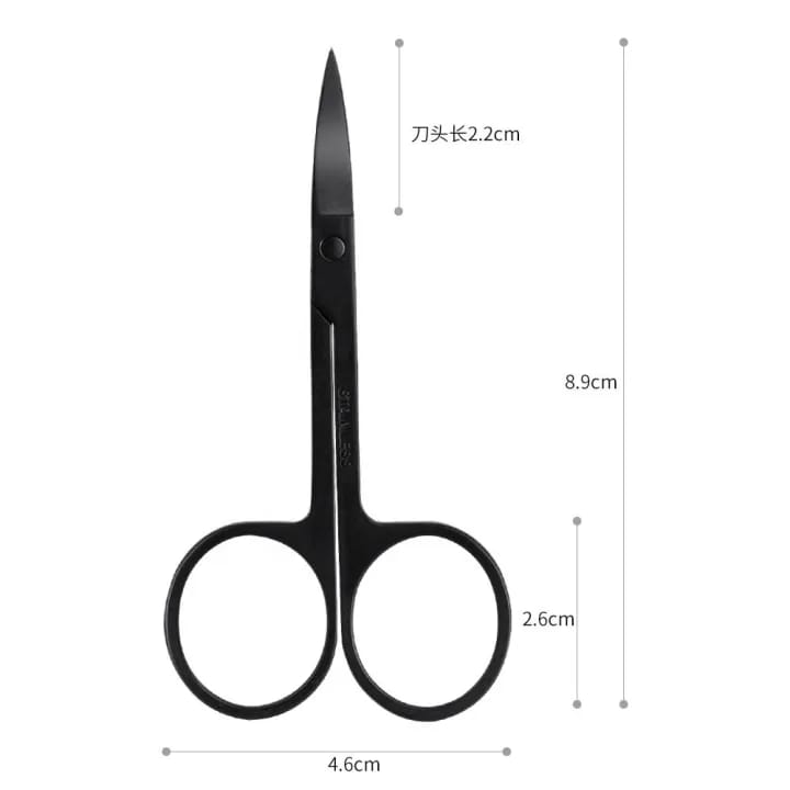MAANGE 1Pc Stainless Steel Titanium Curved Sharp Eyebrow Nail Scissors Trimming MAG19443 - image 3