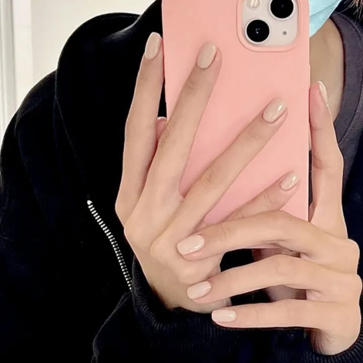 MAANGE 24Pcs Mini Nude Pink Fake Press On Nails With Glue & File CS22 - image 1