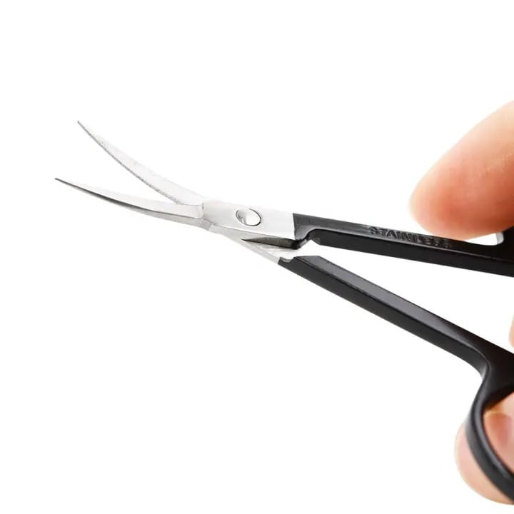 MAANGE 1Pc Stainless Steel Titanium Curved Sharp Eyebrow Nail Scissors Trimming MAG19443 - image 2