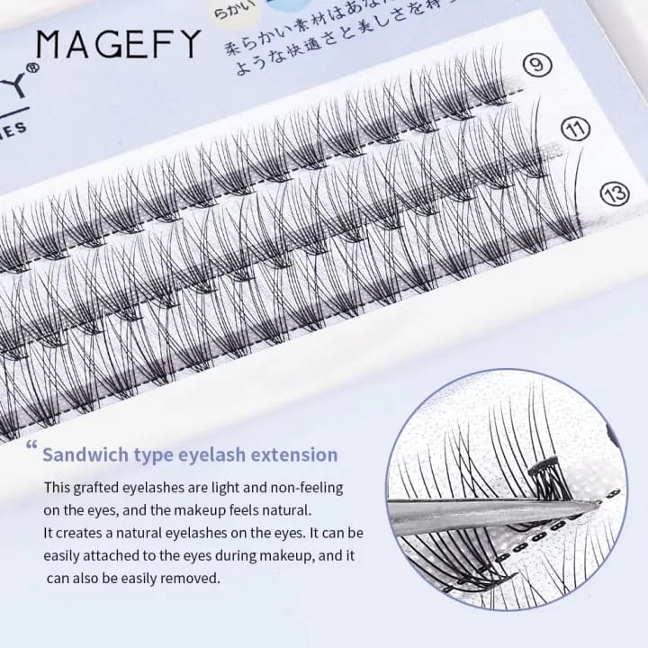MAANGE MAGEFY Fluffy Segmented Diy Lash Extension Heat Bonded Individual Cluster Eyelash Extensions MGY7240 - image 2