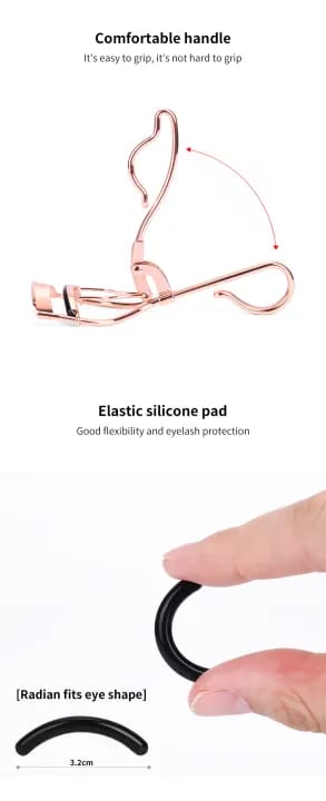 MAANGE 1Pc Professional Metal Bling Rose Gold Eyelash Curler MAG38820 - image 3