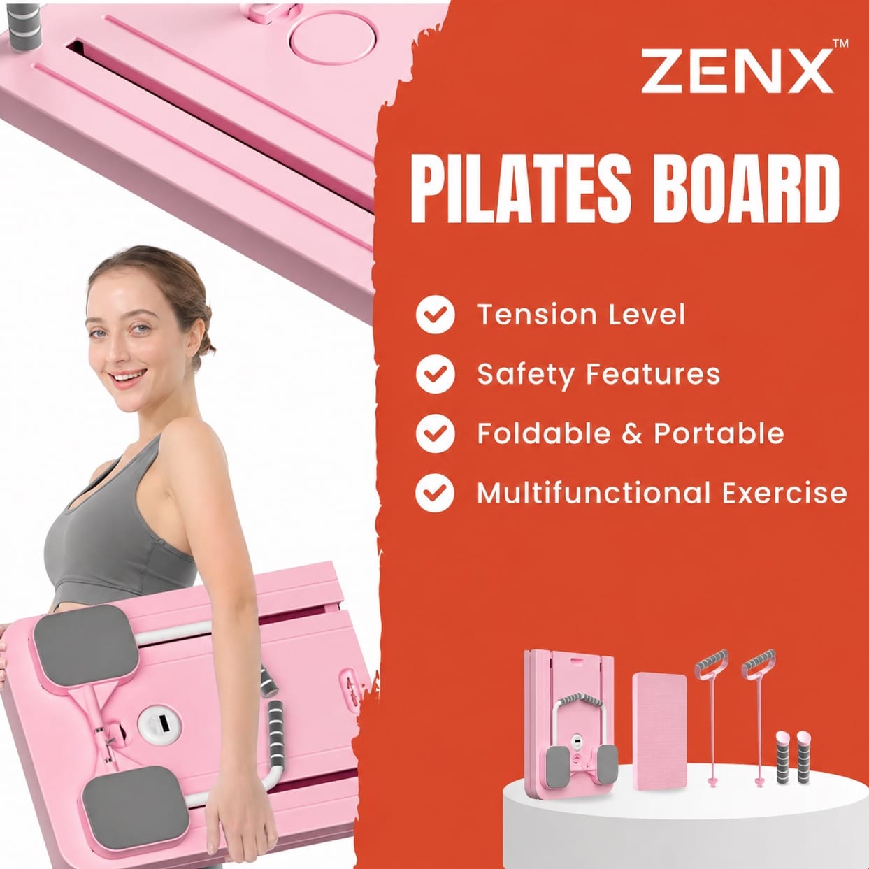 Pilates Reformer Machine, Multifunctional Pilates Reformer Board, Pilates Sliding Board, Home Pilates Board, Pilates Equipment, Core Workout Equipment - image 1