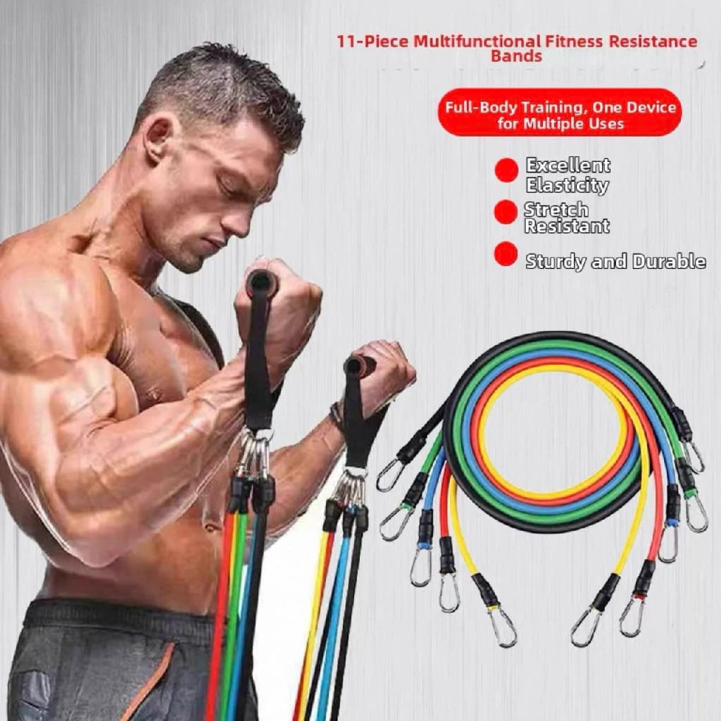11-Piece Set Of Resistance Bands, Multifunctional Resistance Bands, Strength Training For Chest Muscles, Elastic Bands, Resistance Bands - image 1