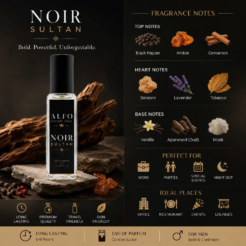 Noir Sultan Perfume For Men (20ml) - image 2