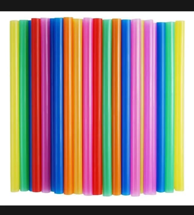 Pack of 100 Big Jumbo Size Plastic Bubble Tea Boba Thick Shake Milkshake Wide Mouthed Straw Multicolored - Size 9.5 Inches long Diameter 0.4 inches - image 1