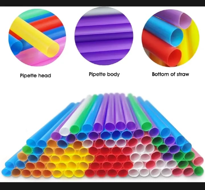 Pack of 100 Big Jumbo Size Plastic Bubble Tea Boba Thick Shake Milkshake Wide Mouthed Straw Multicolored - Size 9.5 Inches long Diameter 0.4 inches - image 5