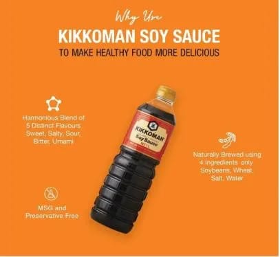 Kikkoman Soy Sauce 1 L Naturally Brewed Red Label All Purpose Seasoning - image 2