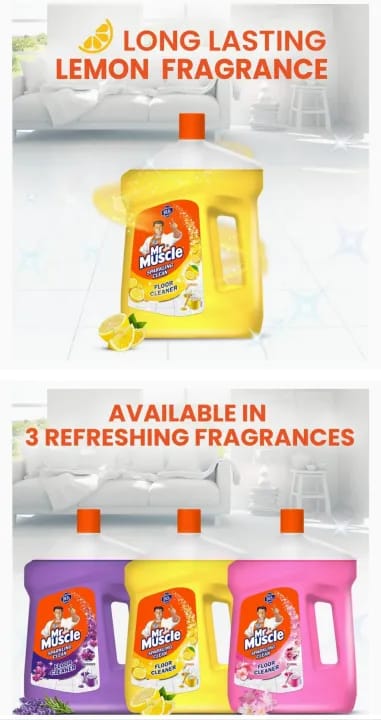 Mr. Muscle Floor Cleaner, Lemon, 2 Ltr Kills 99.9% Germs - image 3