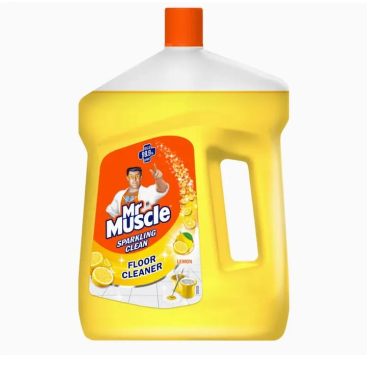 Mr. Muscle Floor Cleaner, Lemon, 2 Ltr Kills 99.9% Germs - image 1