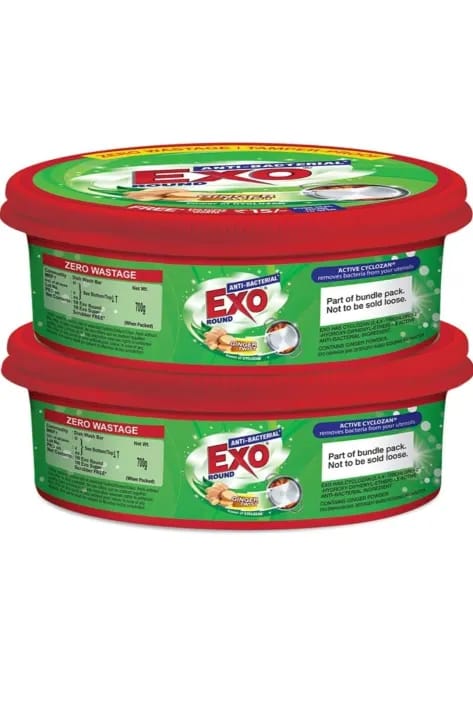 Exo Round Dishwash Bar 500gm X 4 With Exo Super Scrubber Free Complete Dishwashing Solution With Anti-Bacterial Efficacy & Goodness Of Ginger Remove Tough Grime Stains With Ease - image 2