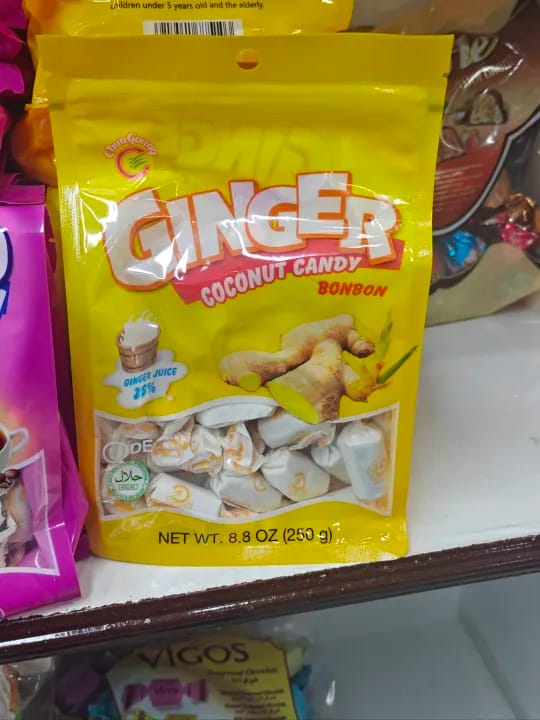 Chun Guang Ginger Coconut Candy Bonbon Packet 250g - image 4