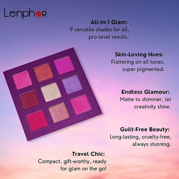 LENPHOR 9IN1 EYE SHADOW PALETTE PLUM AFFAIR 09 10.8 GM - image 4