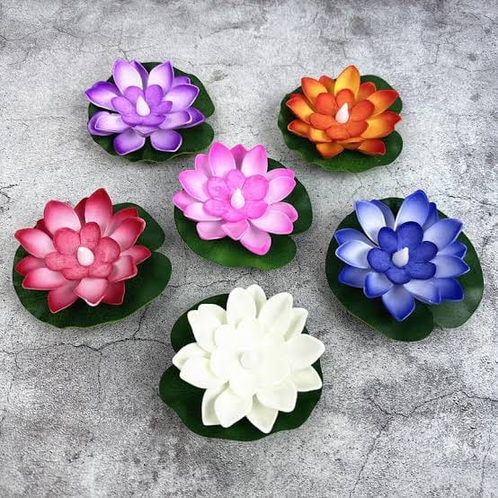 Various Led Lights 6PCS LED Lotus Night Lamp Floating Water Sensor Flower Lamp/Lights ...