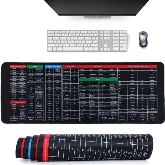 It Command Keyboard Pad Anti-Slip Keyboard Shortcuts Mouse Pad, Clear Extended Large Mouse Pad ...